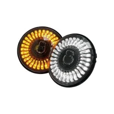 Светодиодные фары 7 дюймов Лидер C 210 80W 12-24V W-Y с динамическими габаритами + поворотами 2 шт