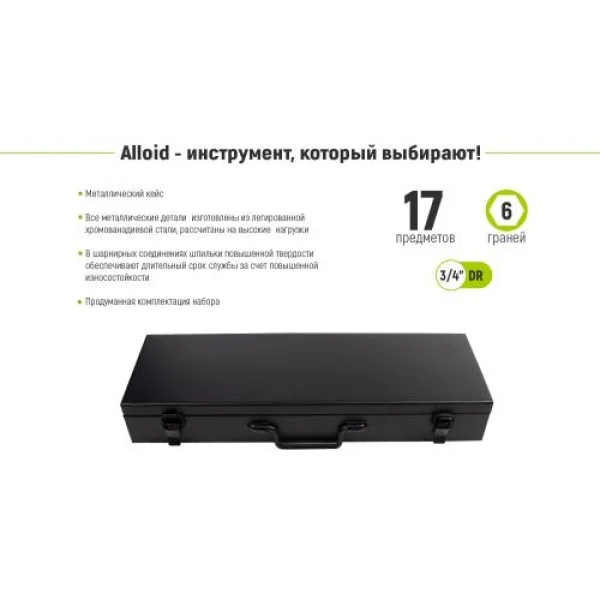 Набор торцевых головок Alloid 3/4", 17 пр./19–50 мм (НГ-6017М)