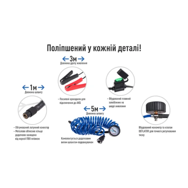 Компресор "ViTOL" K-72/10 атм/60 до 100 л/хв/R15 до R18/дефлятор/двоциліндровий (K-72)
