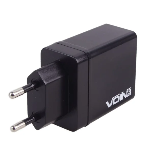 Зарядний пристрій VOIN 30W, 3 USB, QC 3.0, швидкий мережевий ЗП для авто та дому