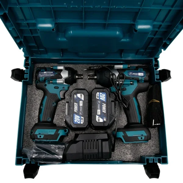 Аккумуляторный набор инструментов PROFI-TEC Combo Set 2/4 POWERLine, 2 шуруповерта (DTW500BL и DTW800BL), 2 аккумулятора 4.0 Ач, зарядное устройство (006300)