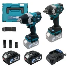 Акумуляторний набір інструментів PROFI-TEC Combo Set 2/4 POWERLine , 2 гайковерти (DTW500BL і DTW800BL), 2 акумулятори 4.0 Аг, зарядний пристрій (006300)
