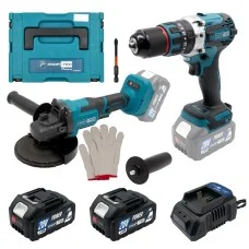 Акумуляторний набір інструментів PROFI-TEC Combo Set 2/9 POWERLine , дриль-шуруповерт DHP485BL, кутова шліфмашина PGA202, 2 акумулятори PT2040MP (4.0 Аг), зарядний пристрій (007150)