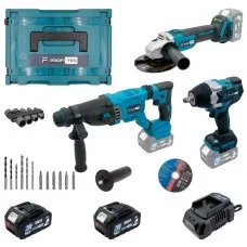 Акумуляторний набір інструментів PROFI-TEC Combo Set 3/5 POWERLine, PBH201BL, DTW800BL, DGA20BL, (2×PT2040MP (4.0 Аг), зарядний пристрій (005934)