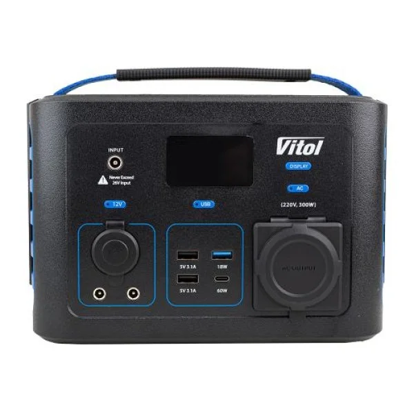 Портативная электростанция Vitol TV300/Li-ion NCM емкостью 281 Вт·ч/Чистый синус/300 Вт (TV300)