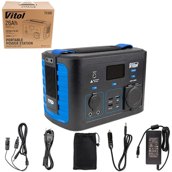 Портативная электростанция Vitol TV300/Li-ion NCM емкостью 281 Вт·ч/Чистый синус/300 Вт (TV300)