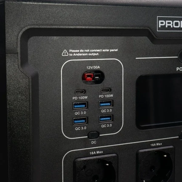 Портативна зарядна станція PROFI-TEC PPS2500 LiFePO₄,  2500 Вт, батарея 2048 Вт⋅год  (006855)