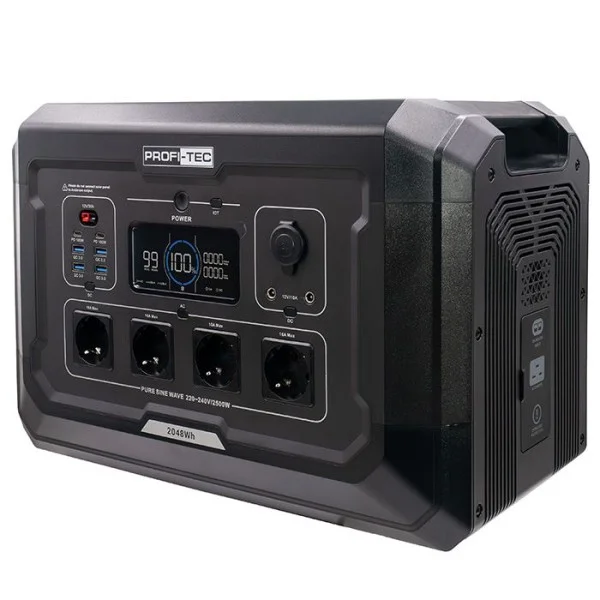 Портативна зарядна станція PROFI-TEC PPS2500 LiFePO₄,  2500 Вт, батарея 2048 Вт⋅год  (006855)