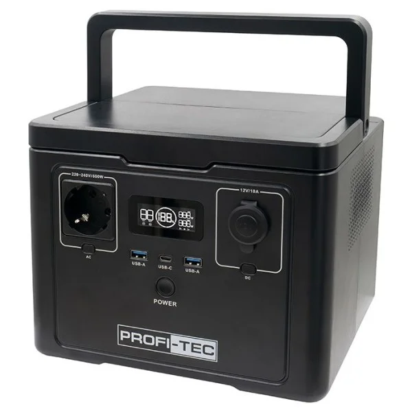 Портативная зарядная станция PROFI-TEC PPS600 LiFePO₄, 600 Вт, батарея 512 Втч (006852)