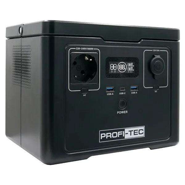 Портативная зарядная станция PROFI-TEC PPS600 LiFePO₄, 600 Вт, батарея 512 Втч (006852)