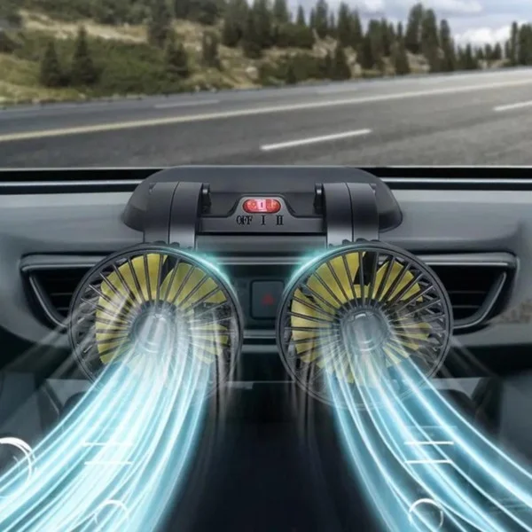 Автомобільний вентилятор 24V Leader 410F - подвійний, салонний, компактний і потужний