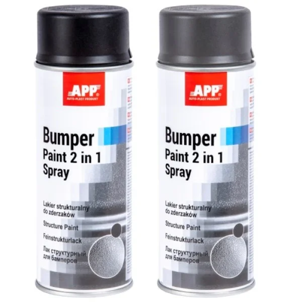 Краска бамперная АРР Bumper Paint 2 в 1 Spray структурная, серая, 400 мл(020812)